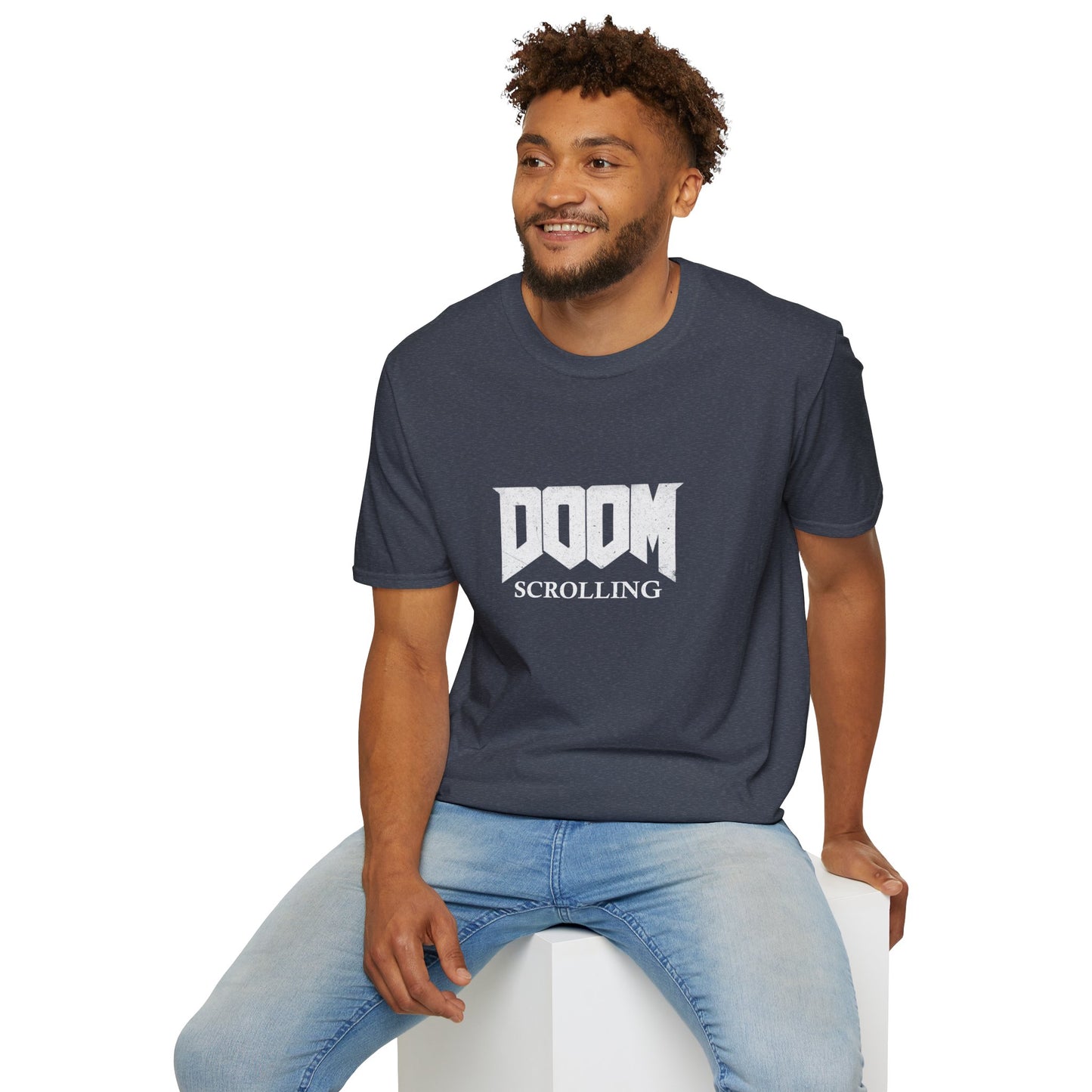 Doom Scrolling Poly Blend Crew Neck T Shirt