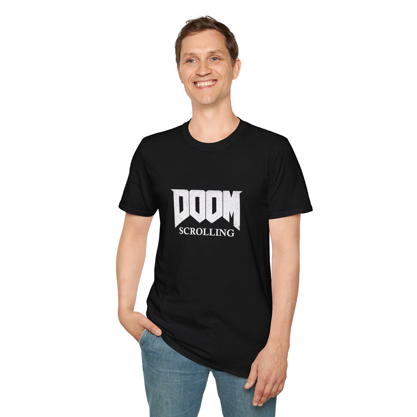 Doom Scrolling Poly Blend Crew Neck T Shirt