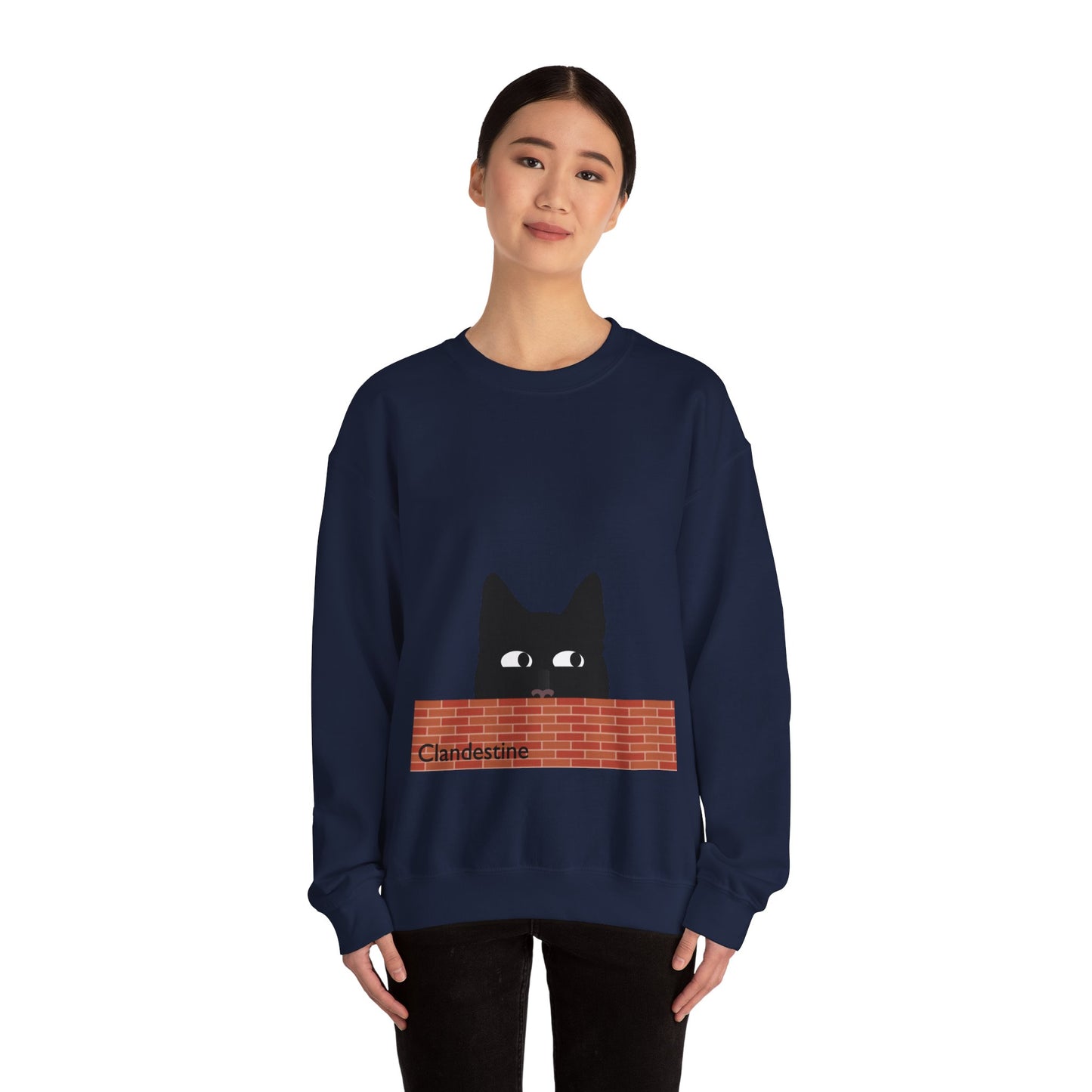 Clandestine Cat Crewneck Sweatshirt