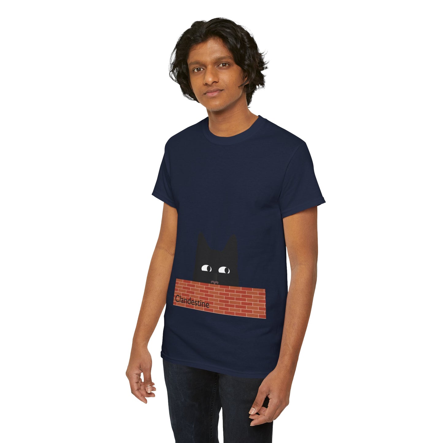 Clandestine Ca t Heavy Cotton Crew Neck Tee