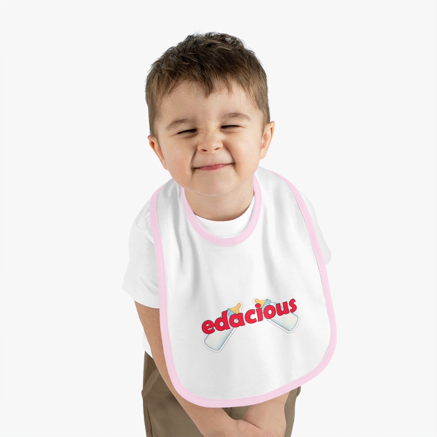 Edacious Baby Bib with Contrast Trim for Feeding Fun