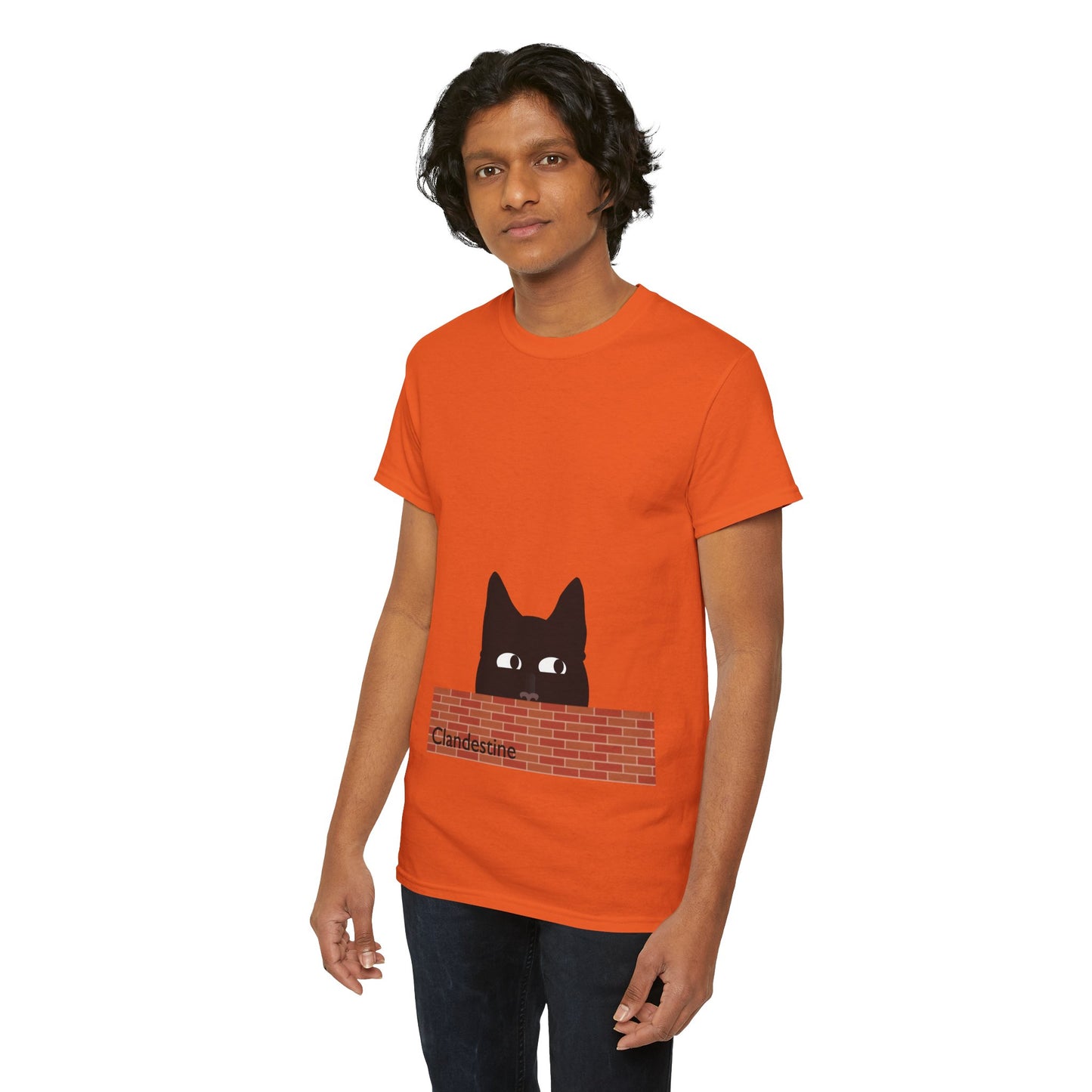 Clandestine Ca t Heavy Cotton Crew Neck Tee
