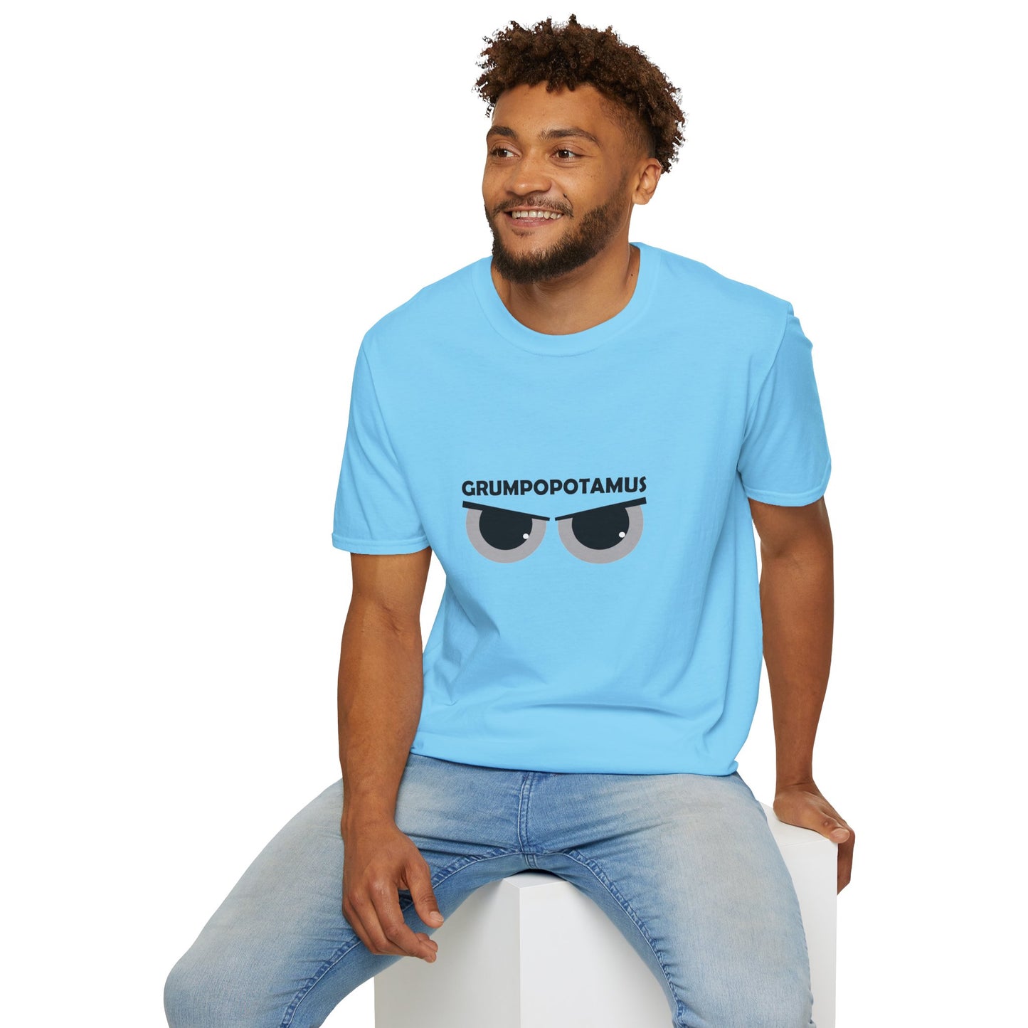 Grumpy Grumpopotamus Poly Blend Crew Neck T-Shirt