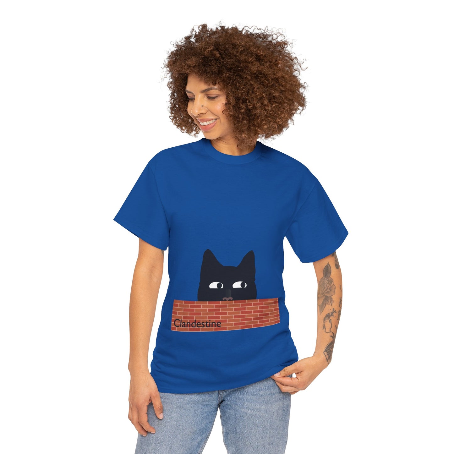 Clandestine Ca t Heavy Cotton Crew Neck Tee