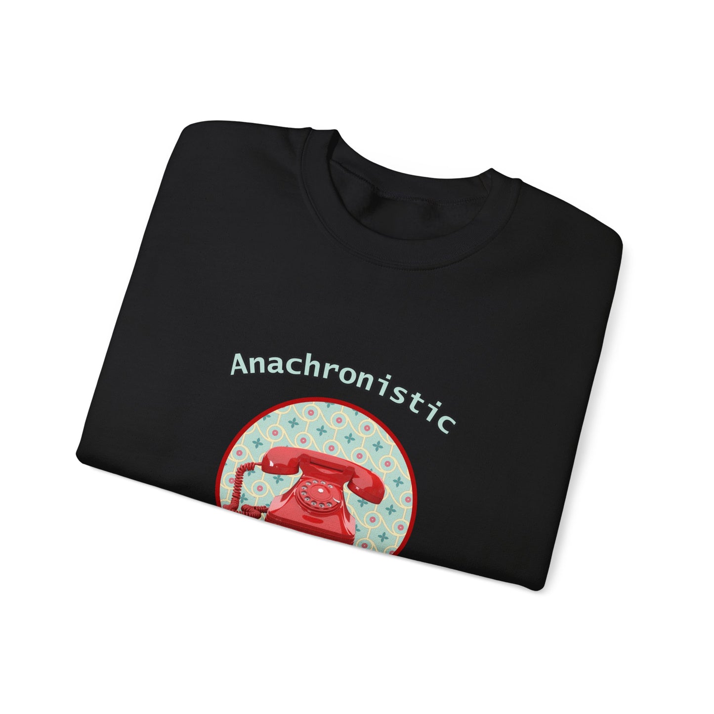 Anachronistic Retro Phone Graphic Crewneck Sweatshirt