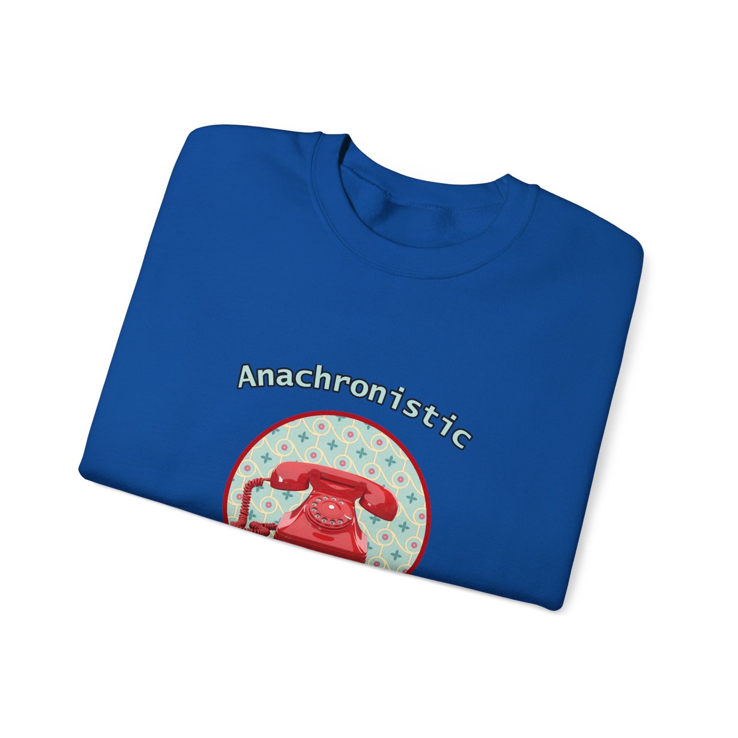 Anachronistic Retro Phone Graphic Crewneck Sweatshirt