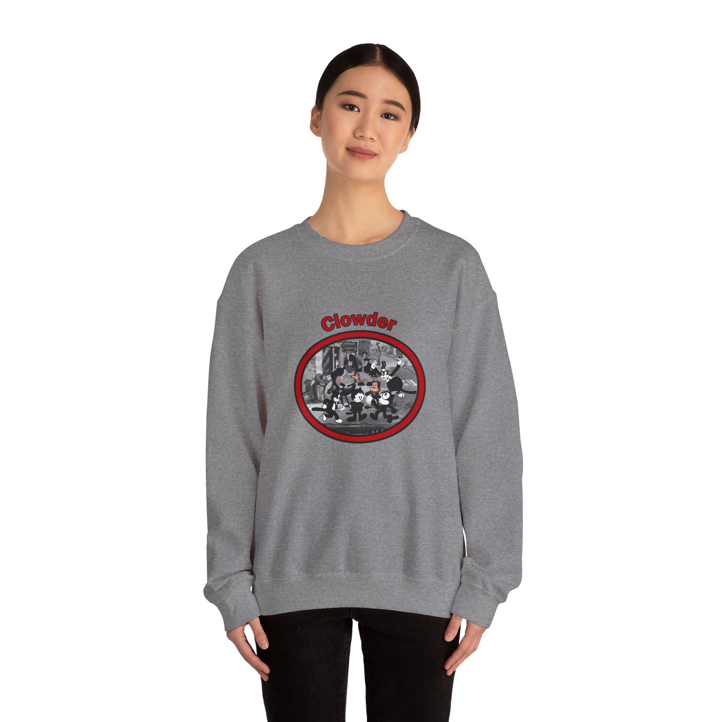Clowder Crewneck Sweatshirt - Cozy Pullover with vintage design