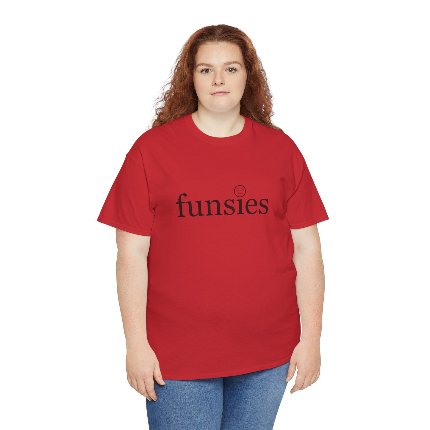 Funsies Heavy Cotton Crew Neck Tee - Fun Graphic Tee for Casual Wear