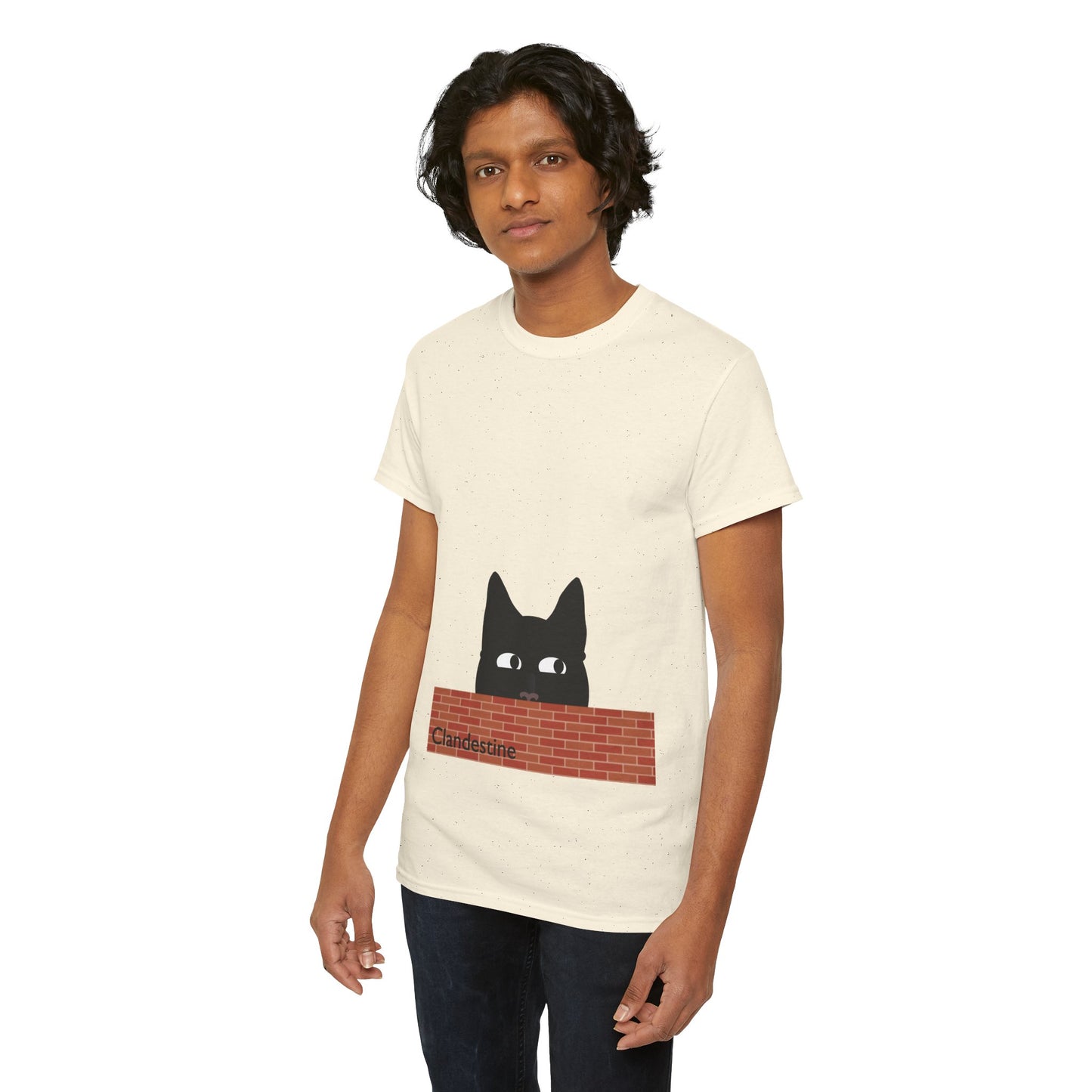 Clandestine Ca t Heavy Cotton Crew Neck Tee