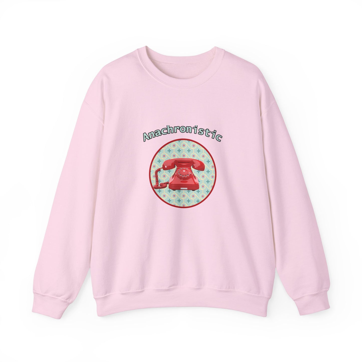 Anachronistic Retro Phone Graphic Crewneck Sweatshirt