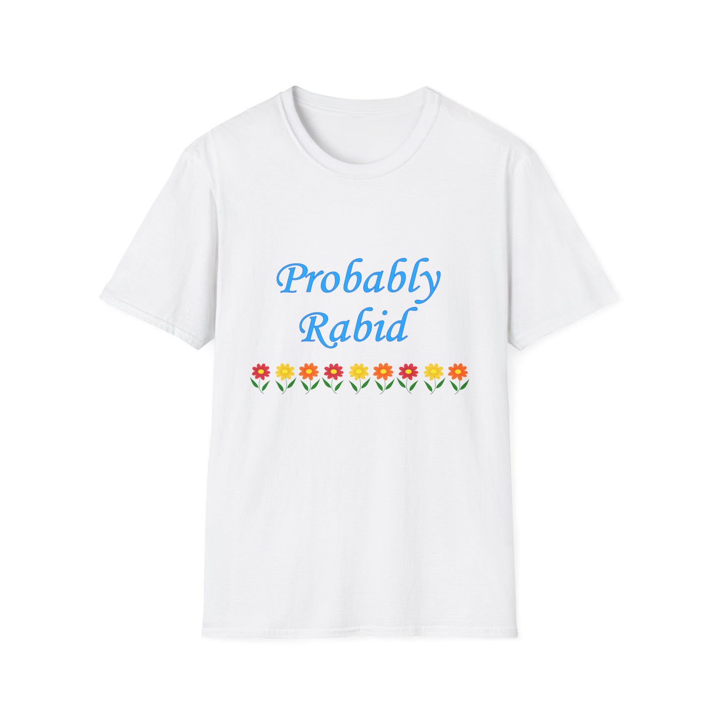 Probably Rabid Floral Poly Blend Crew Neck T Shirt