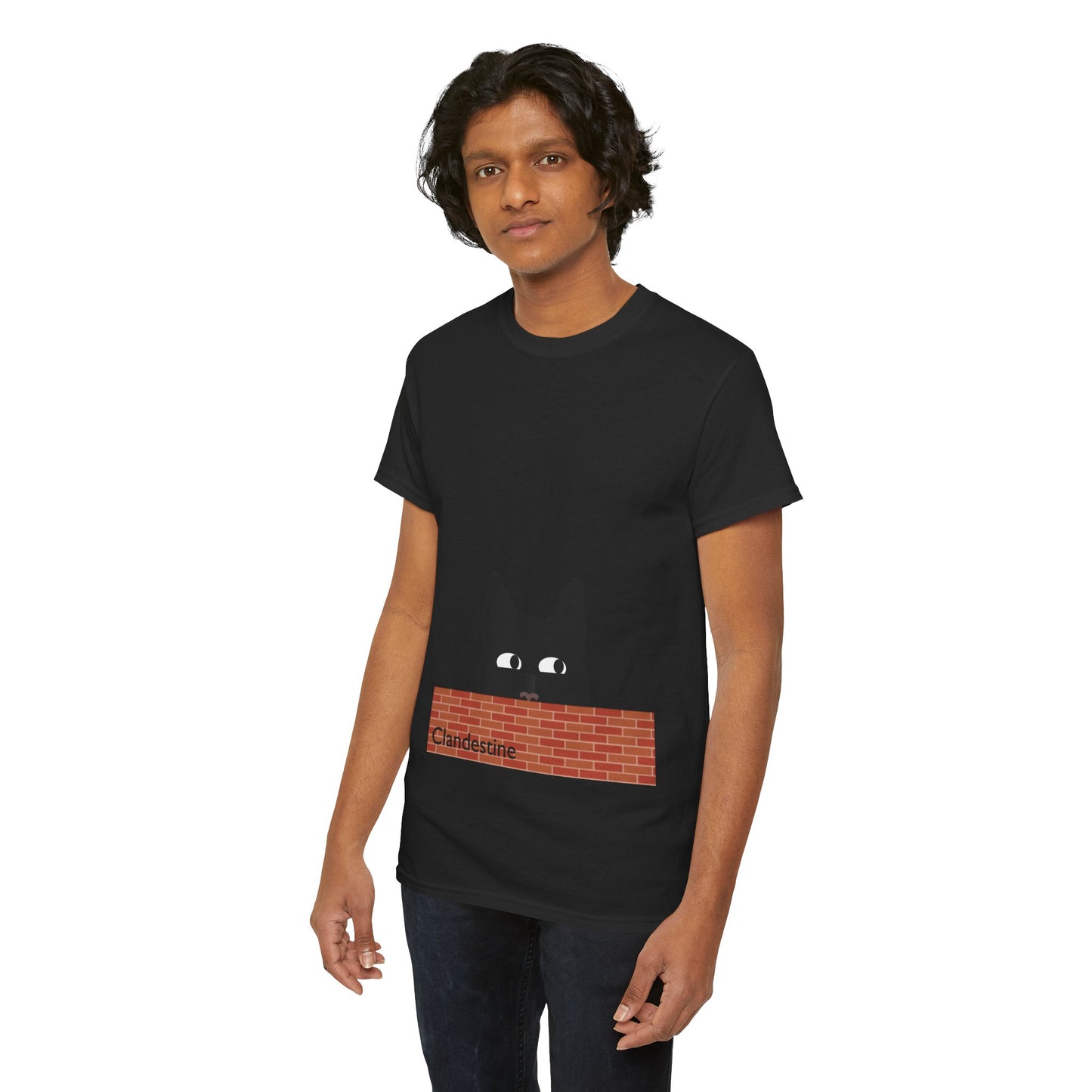 Clandestine Ca t Heavy Cotton Crew Neck Tee