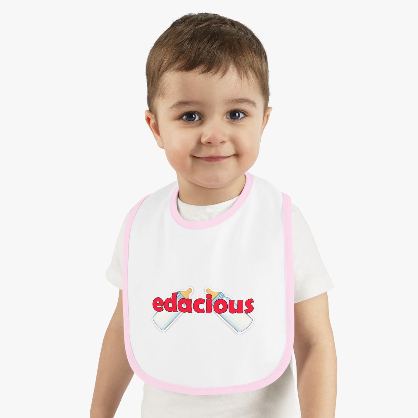 Edacious Baby Bib with Contrast Trim for Feeding Fun