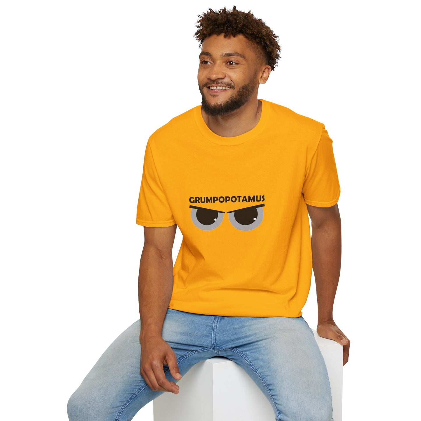 Grumpy Grumpopotamus Poly Blend Crew Neck T-Shirt