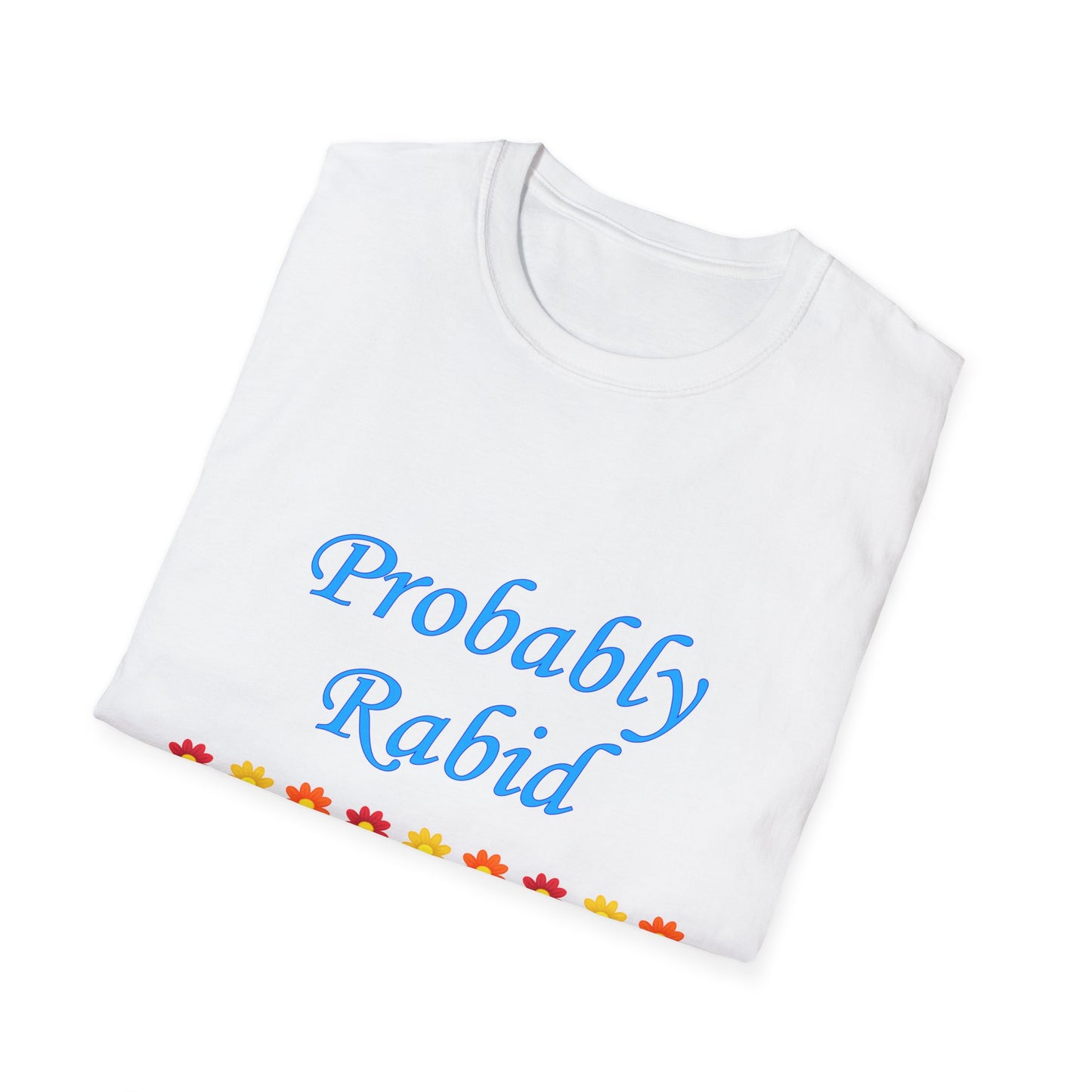 Probably Rabid Floral Poly Blend Crew Neck T Shirt