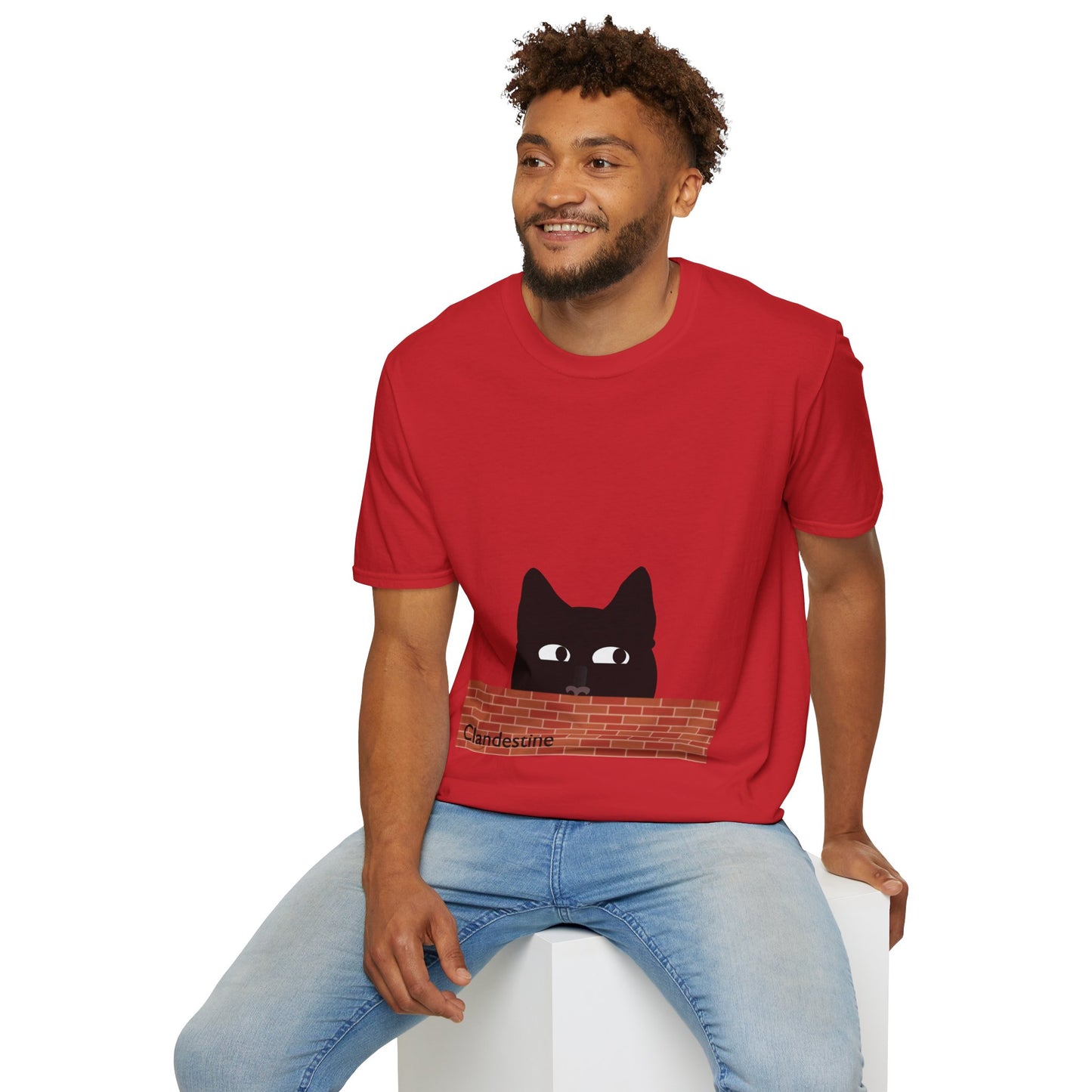 Clandestine Cat Poly Blend Crew Neck T-Shirt