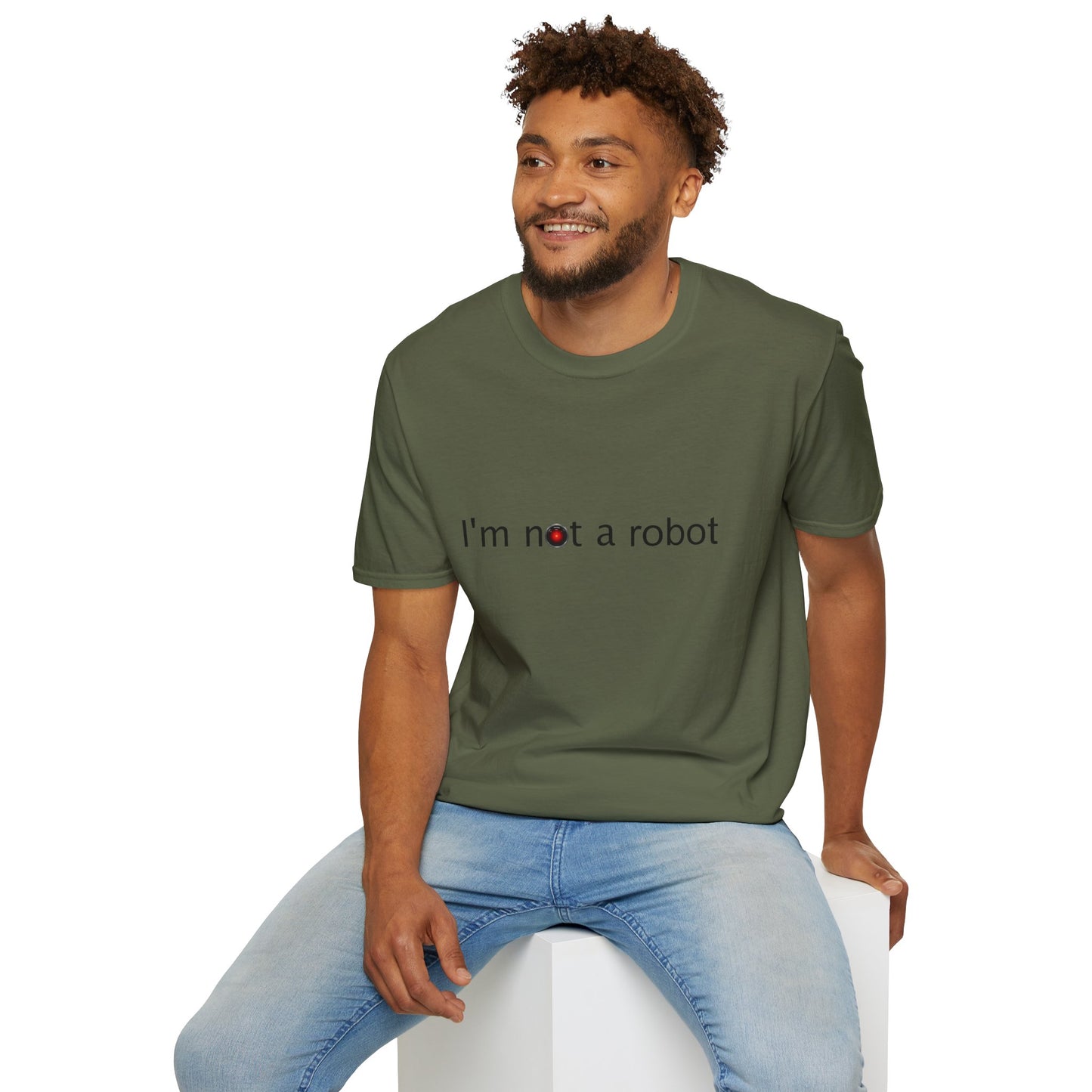 I'm Not a Robot Poly Blend Crew Neck T-Shirt