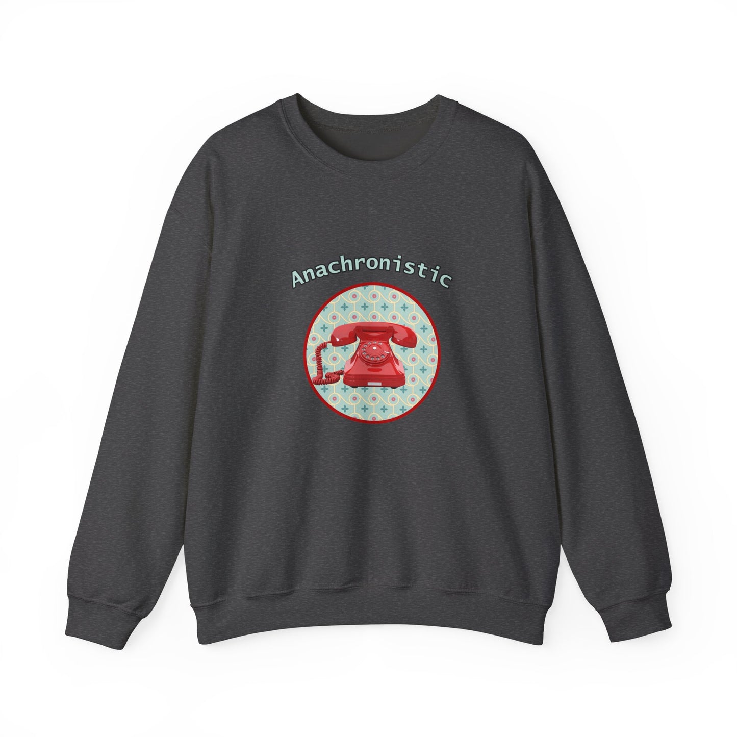 Anachronistic Retro Phone Graphic Crewneck Sweatshirt