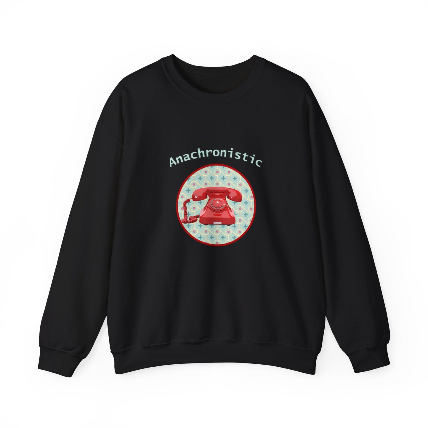 Anachronistic Retro Phone Graphic Crewneck Sweatshirt