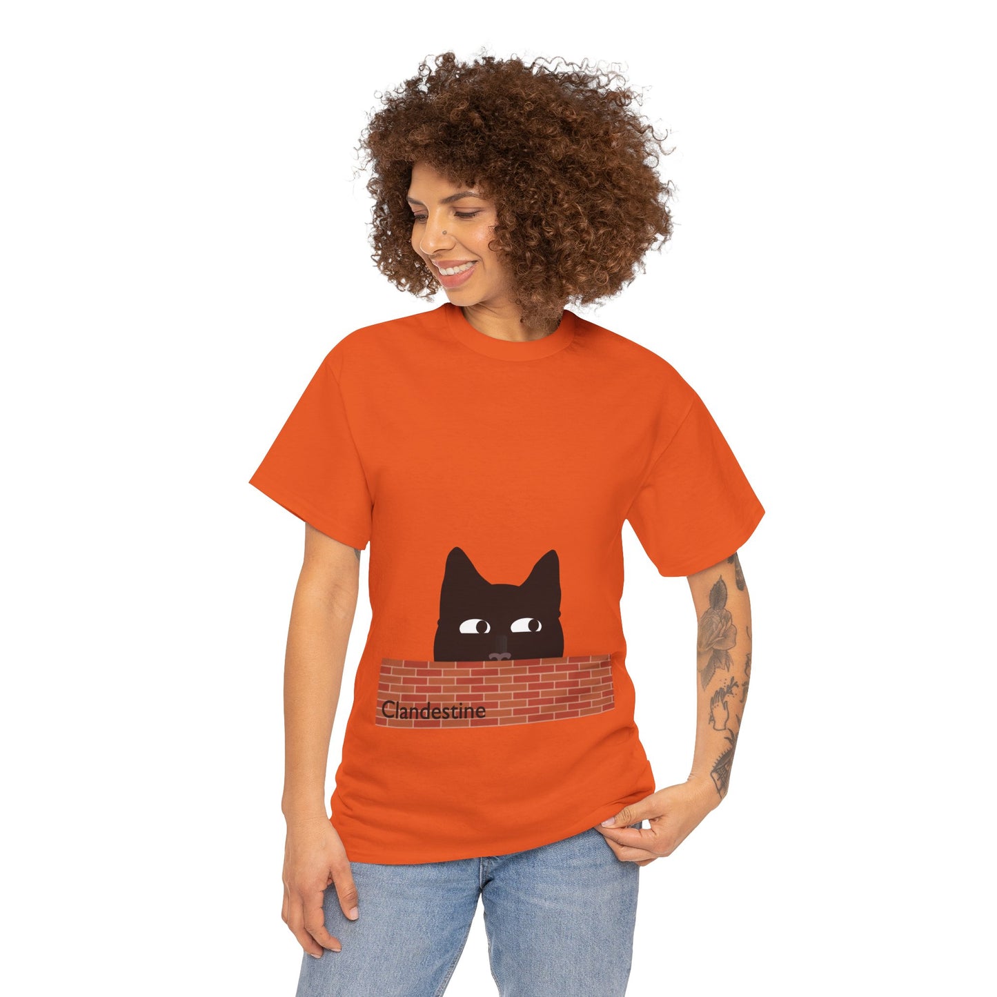 Clandestine Ca t Heavy Cotton Crew Neck Tee