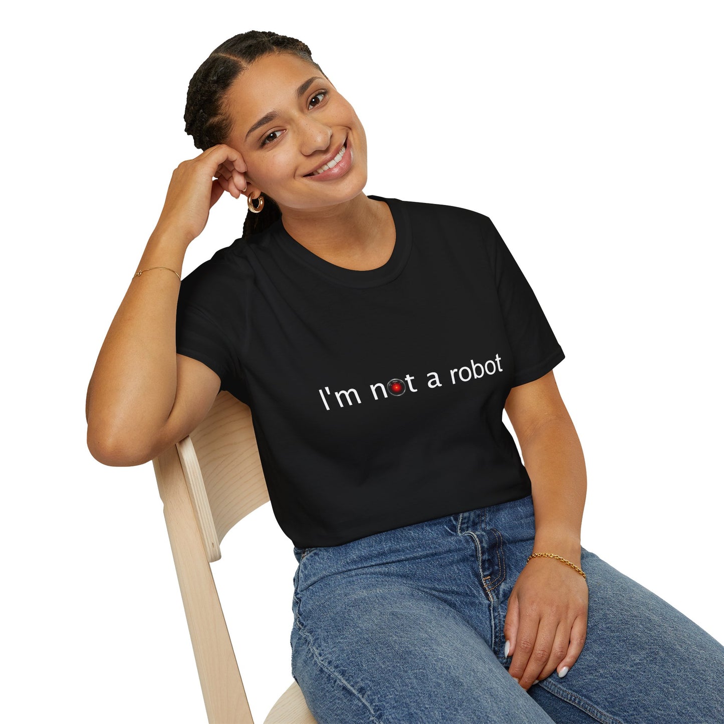 I'm Not a Robot Poly Blend Crew Neck T-Shirt