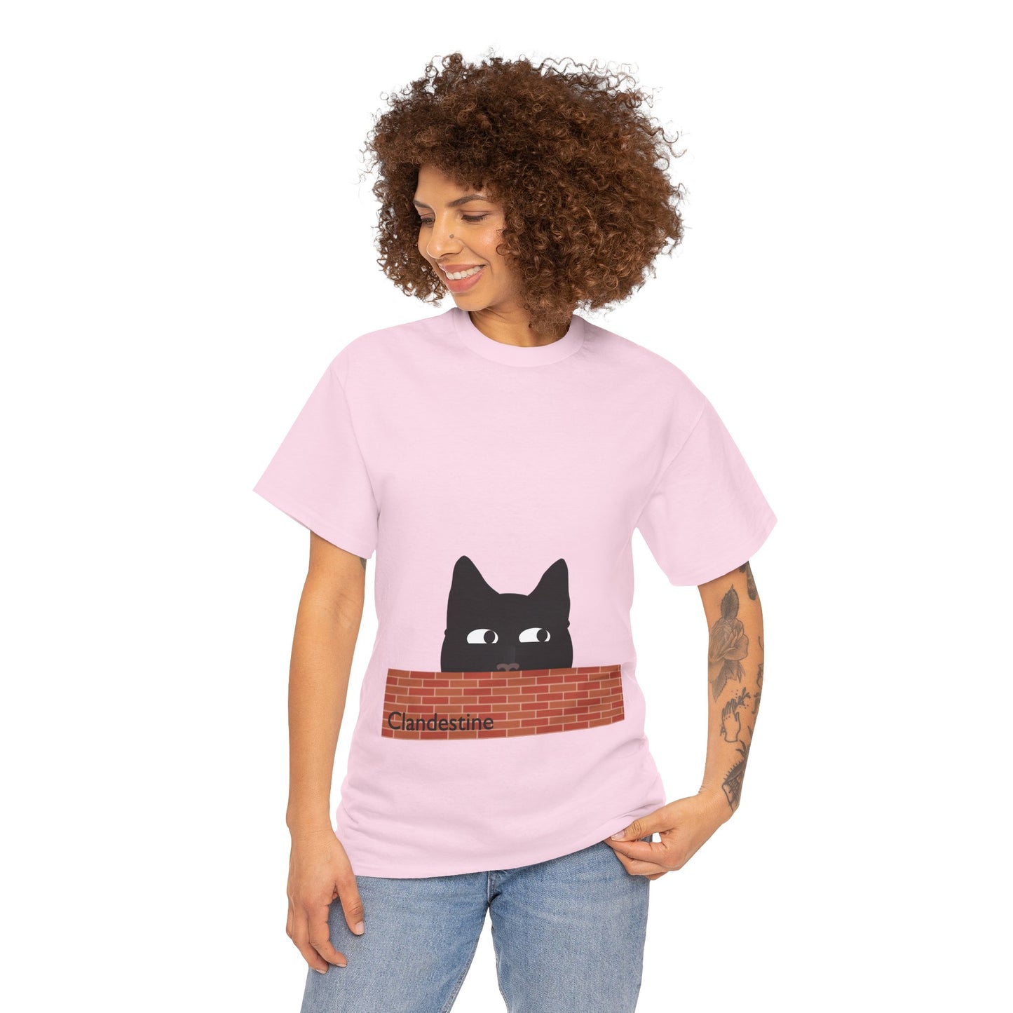 Clandestine Ca t Heavy Cotton Crew Neck Tee
