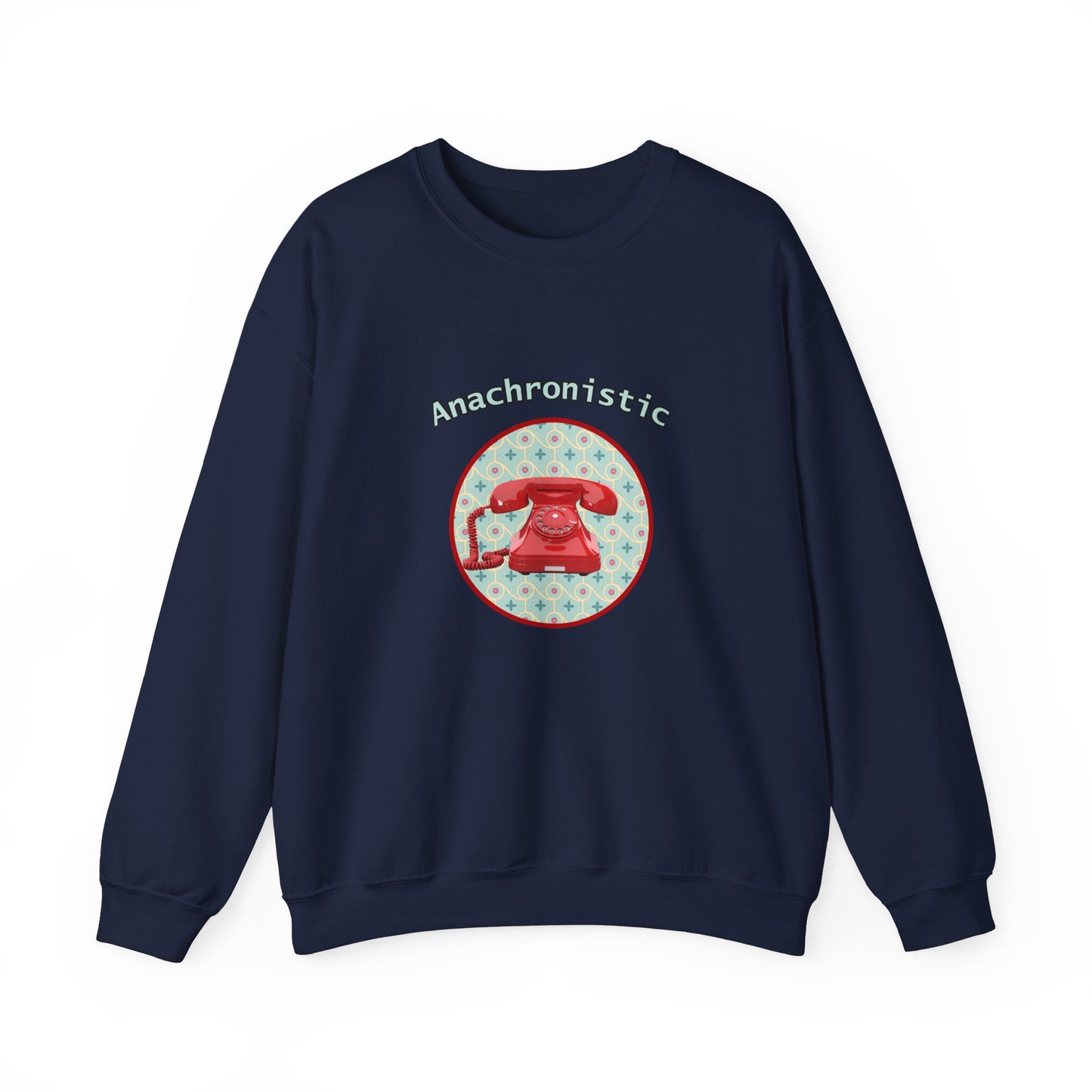 Anachronistic Retro Phone Graphic Crewneck Sweatshirt