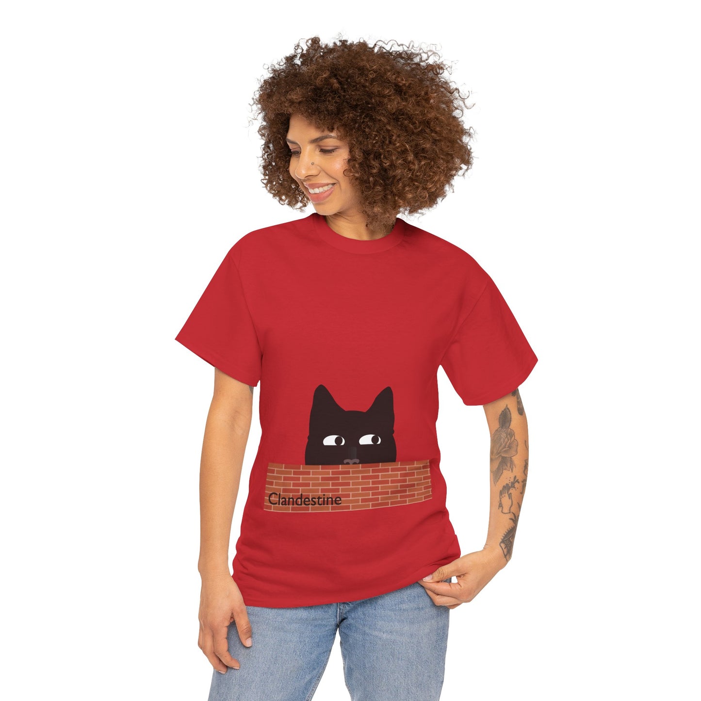 Clandestine Ca t Heavy Cotton Crew Neck Tee