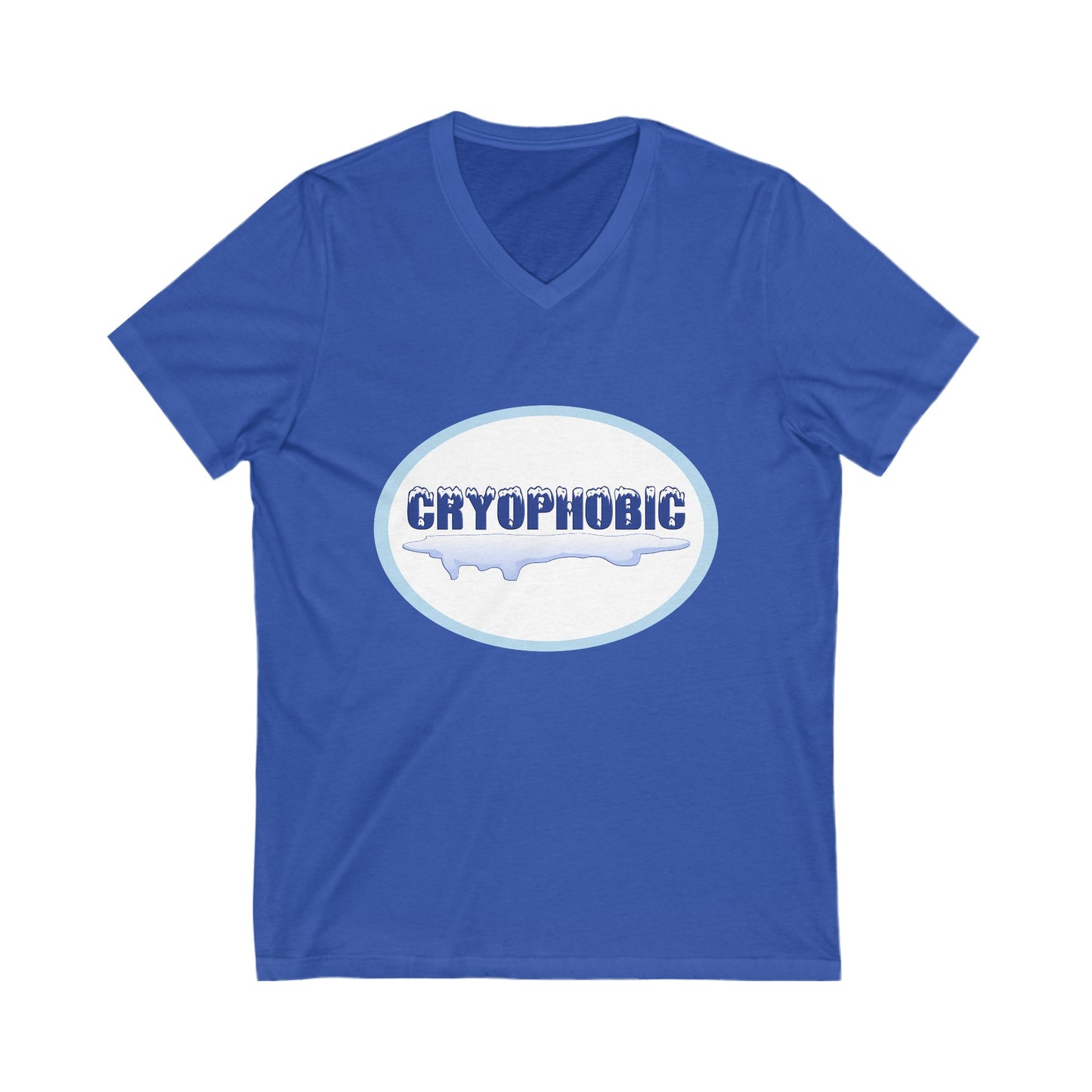 Cryophobic V-Neck Tee - Cool Graphic for Cold Weather Haters