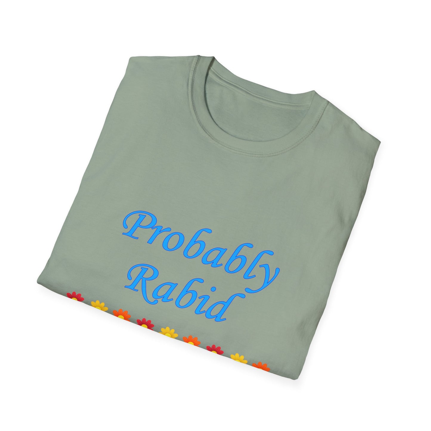 Probably Rabid Floral Poly Blend Crew Neck T Shirt