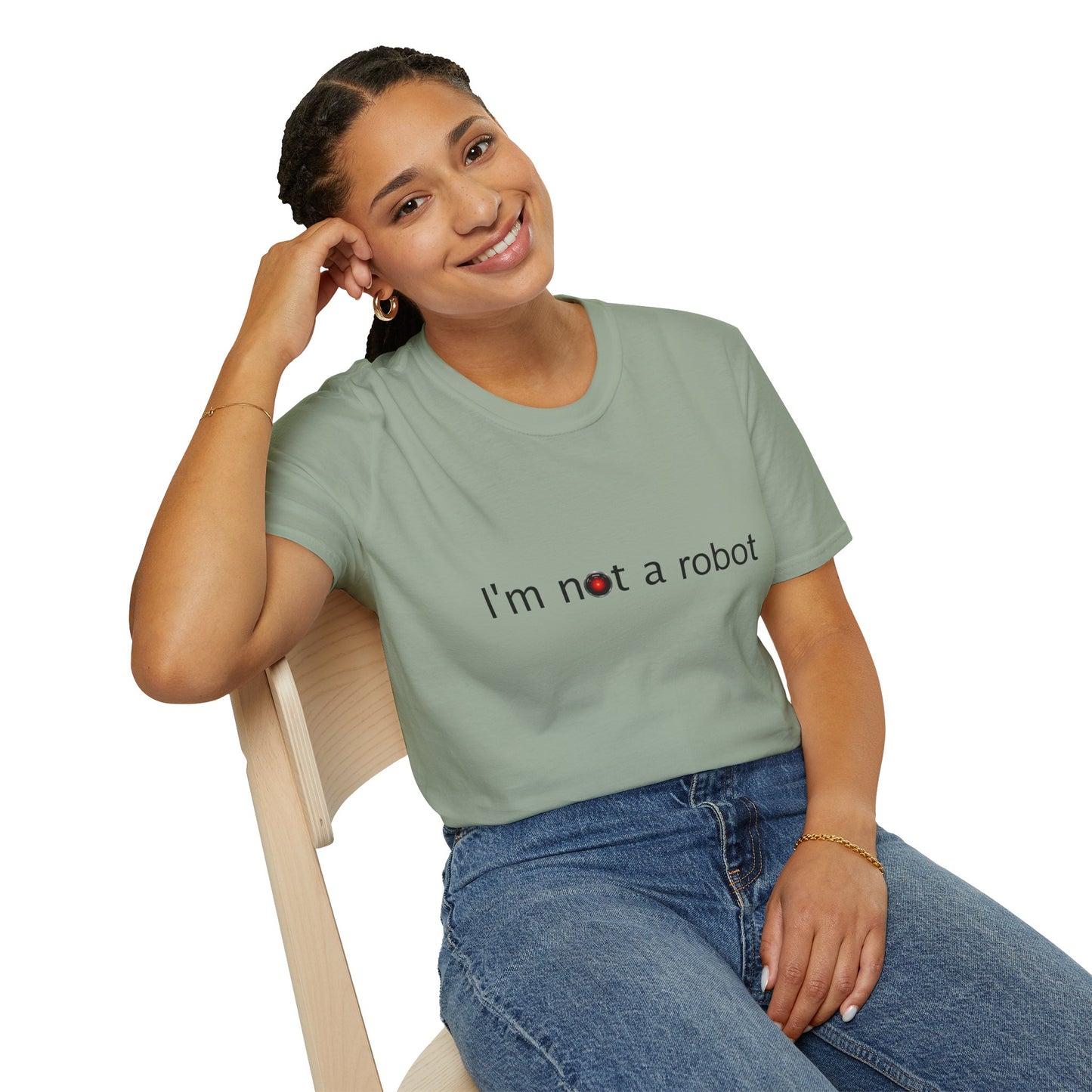 I'm Not a Robot Poly Blend Crew Neck T-Shirt
