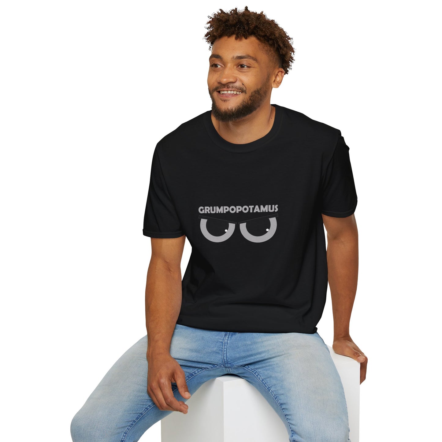 Grumpy Grumpopotamus Poly Blend Crew Neck T-Shirt