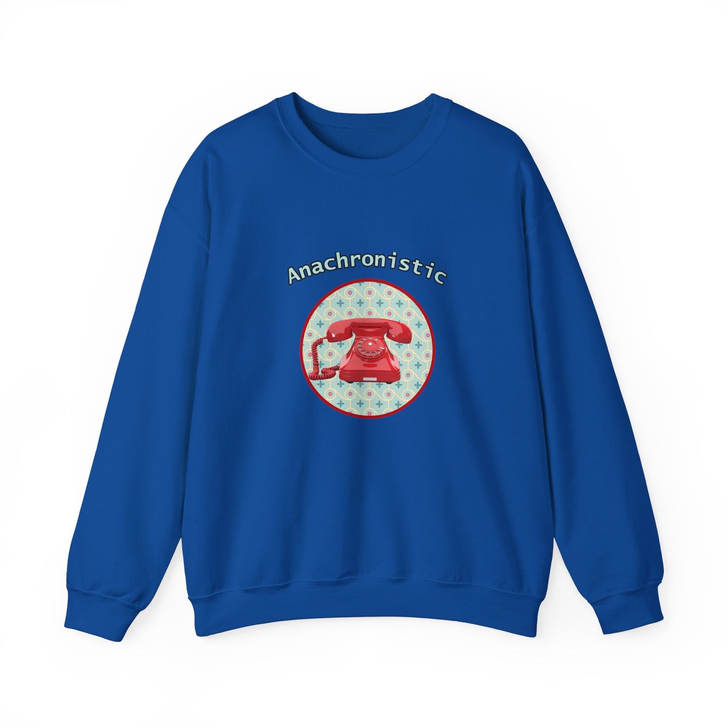 Anachronistic Retro Phone Graphic Crewneck Sweatshirt