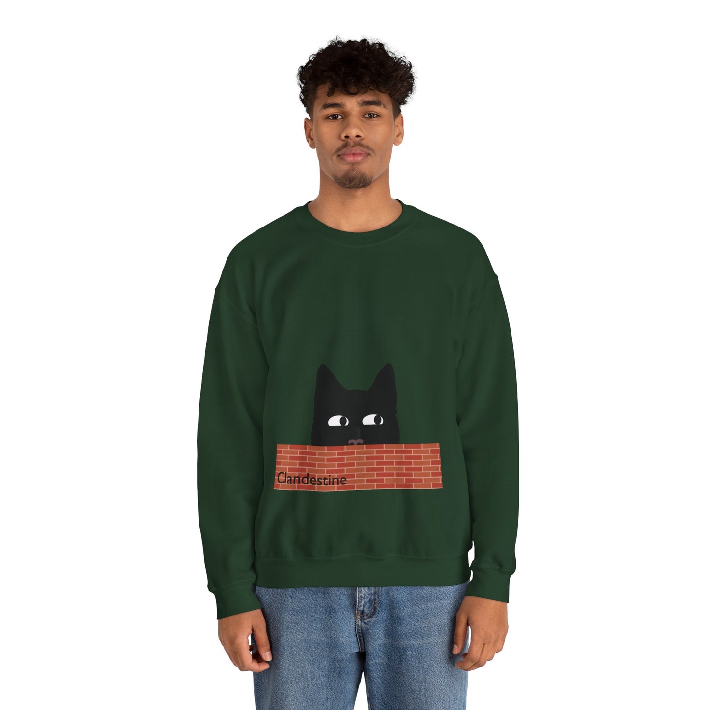 Clandestine Cat Crewneck Sweatshirt