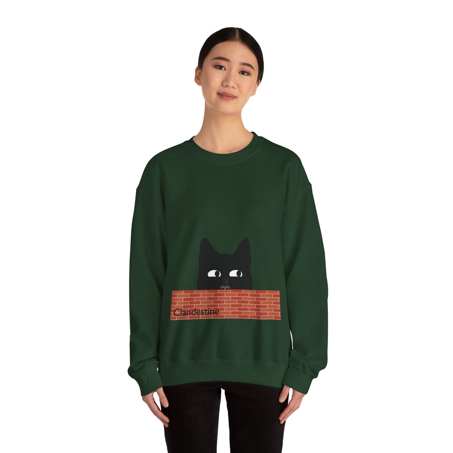 Clandestine Cat Crewneck Sweatshirt
