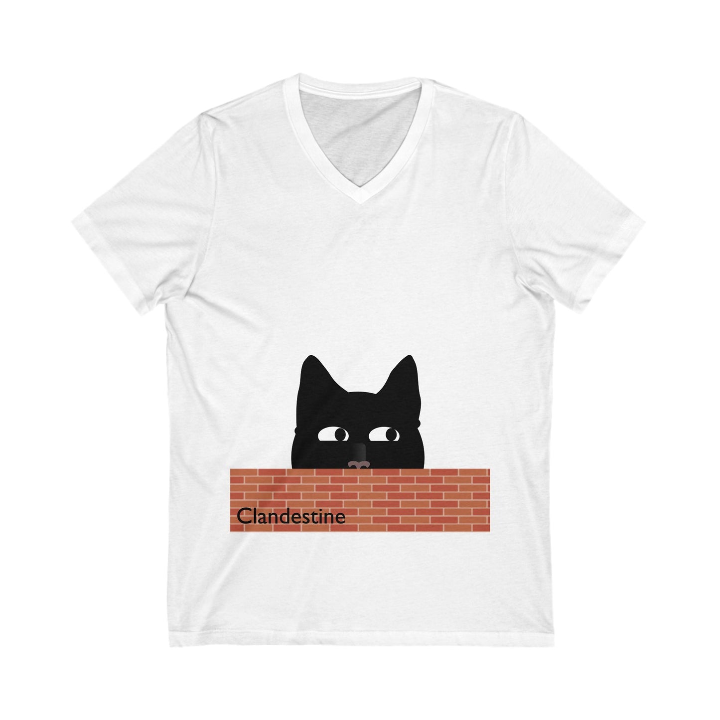 Clandestine Cat V-Neck Tee
