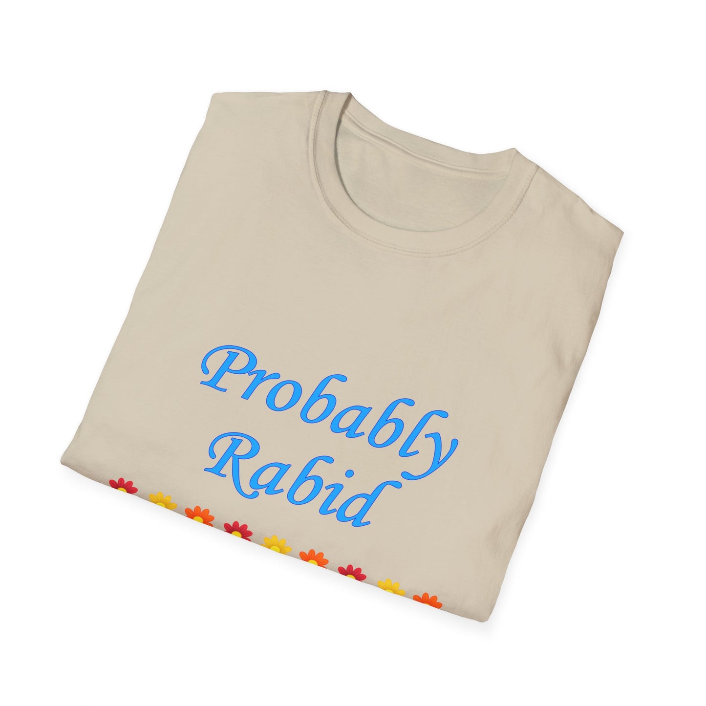 Probably Rabid Floral Poly Blend Crew Neck T Shirt