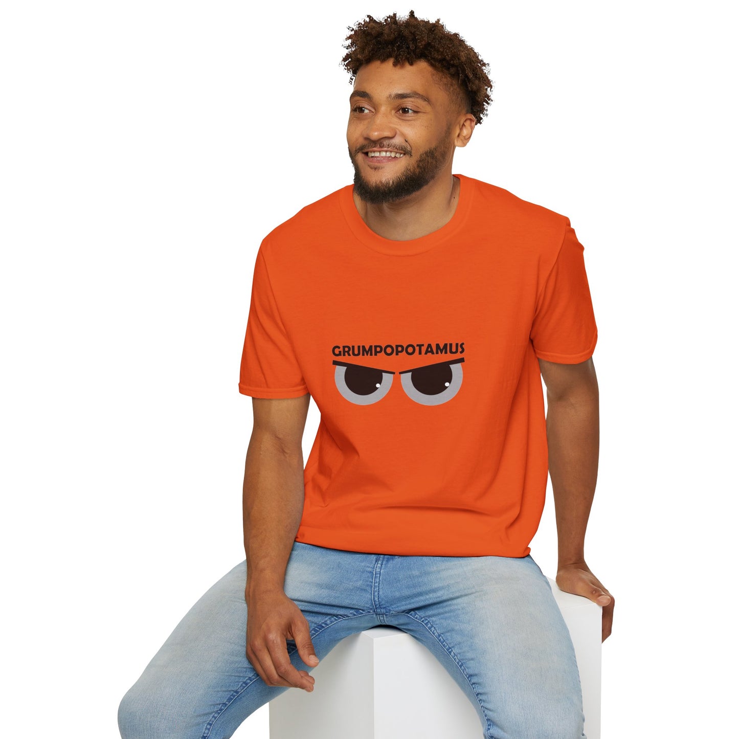 Grumpy Grumpopotamus Poly Blend Crew Neck T-Shirt