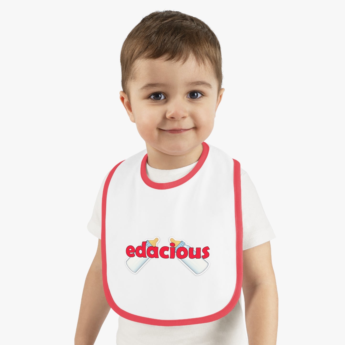 Edacious Baby Bib with Contrast Trim for Feeding Fun