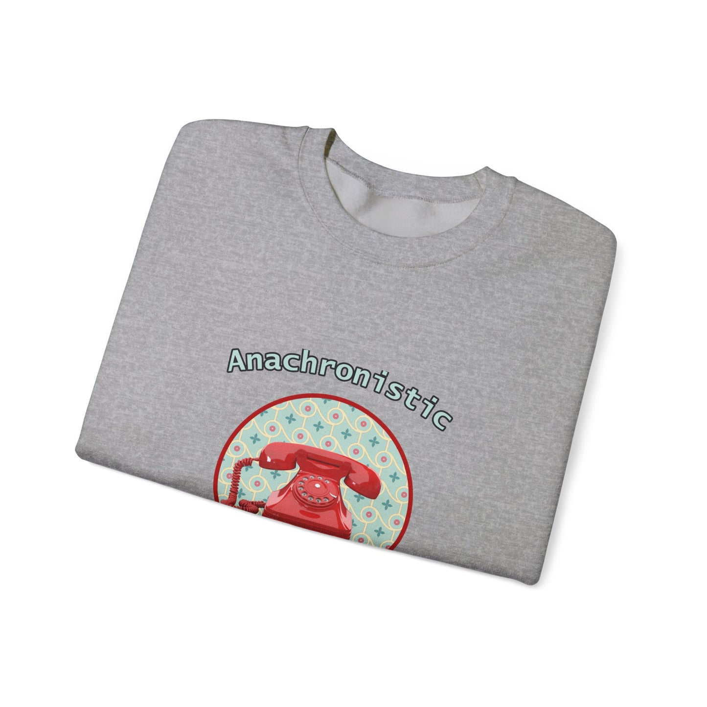Anachronistic Retro Phone Graphic Crewneck Sweatshirt