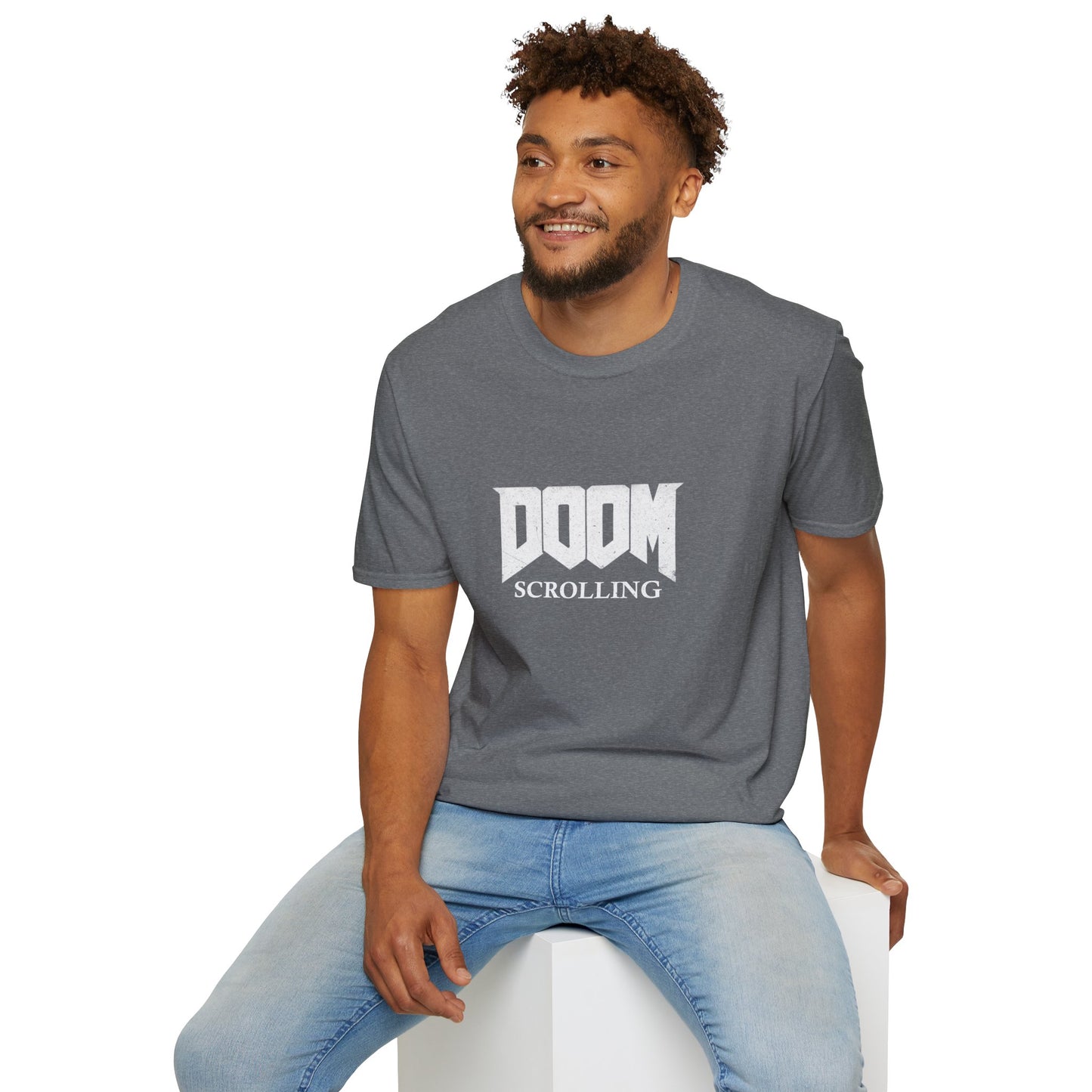 Doom Scrolling Poly Blend Crew Neck T Shirt