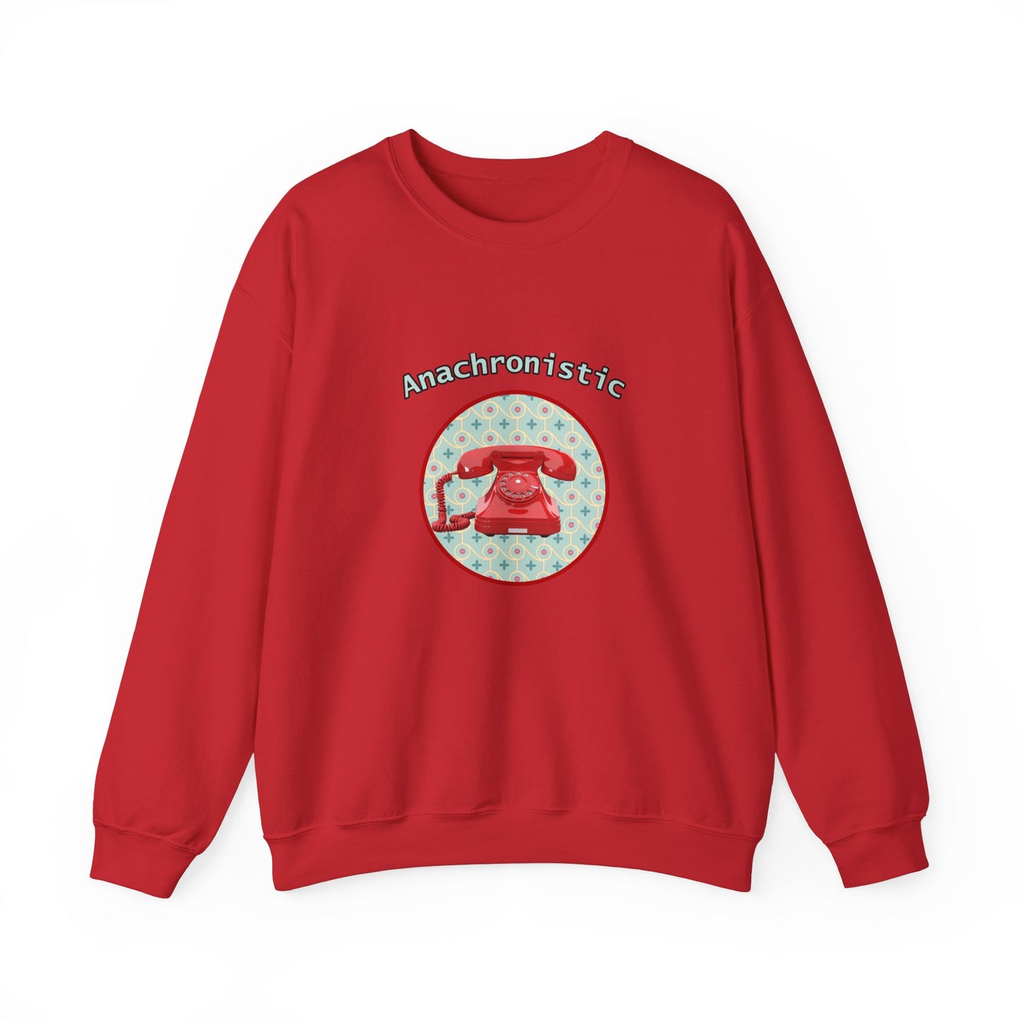 Anachronistic Retro Phone Graphic Crewneck Sweatshirt
