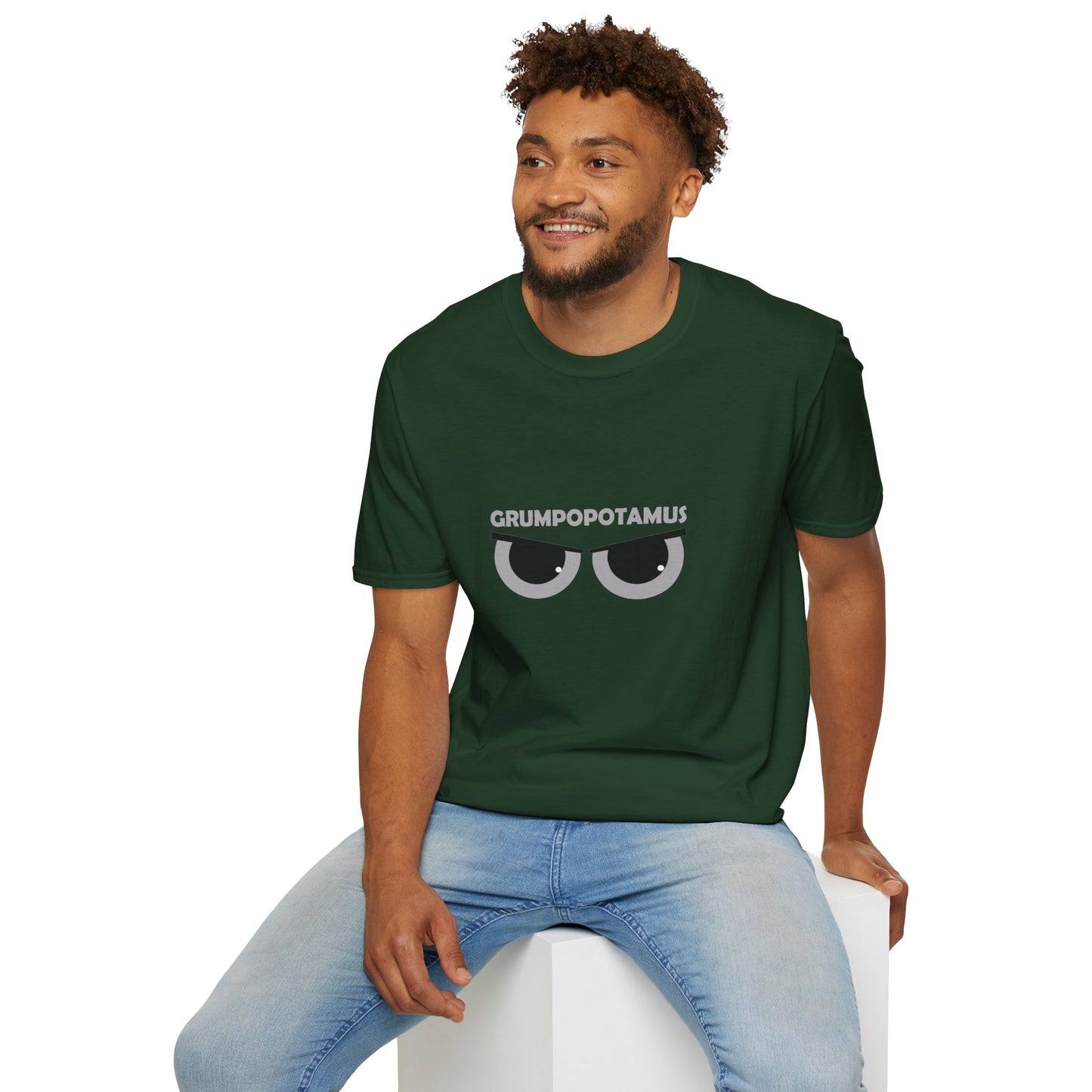 Grumpy Grumpopotamus Poly Blend Crew Neck T-Shirt