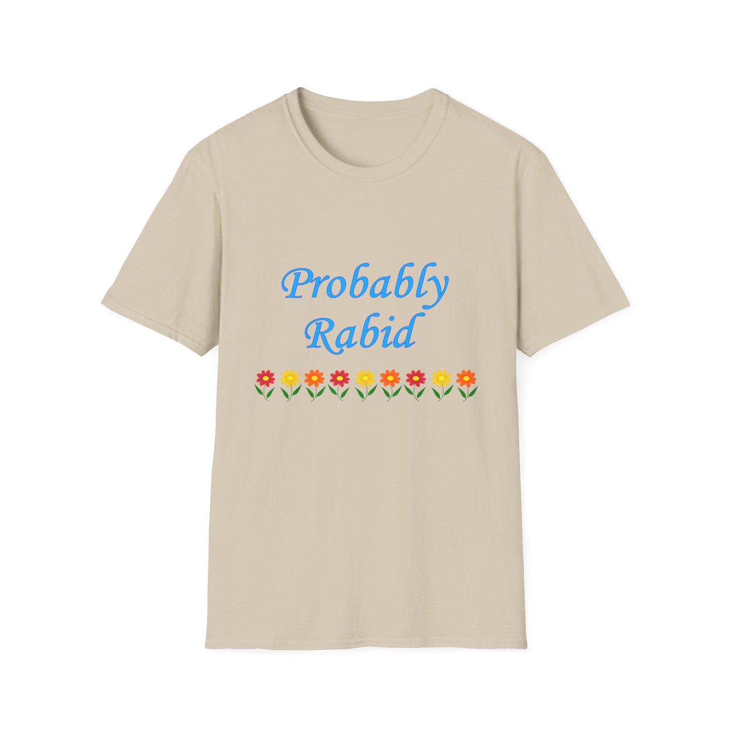 Probably Rabid Floral Poly Blend Crew Neck T Shirt