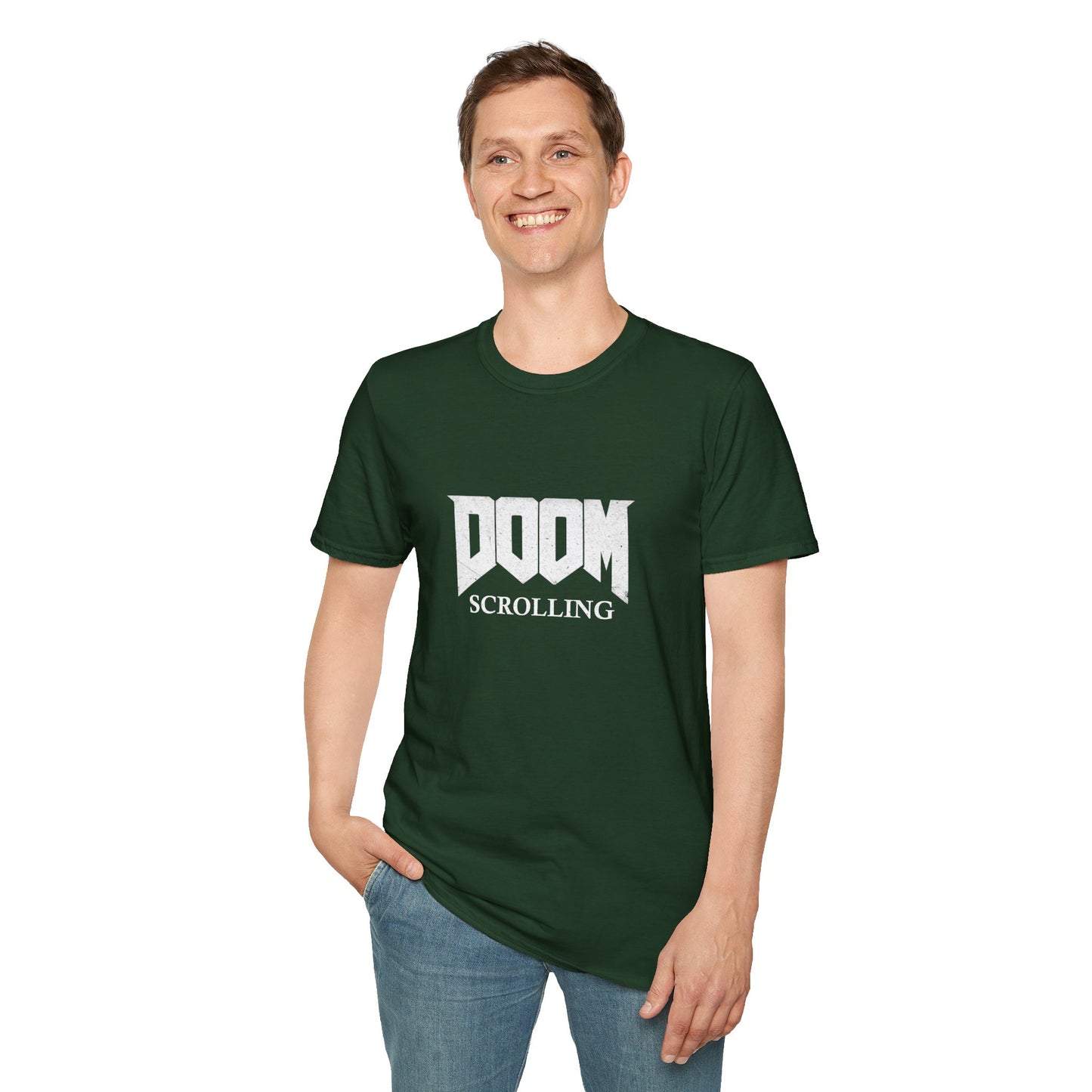 Doom Scrolling Poly Blend Crew Neck T Shirt