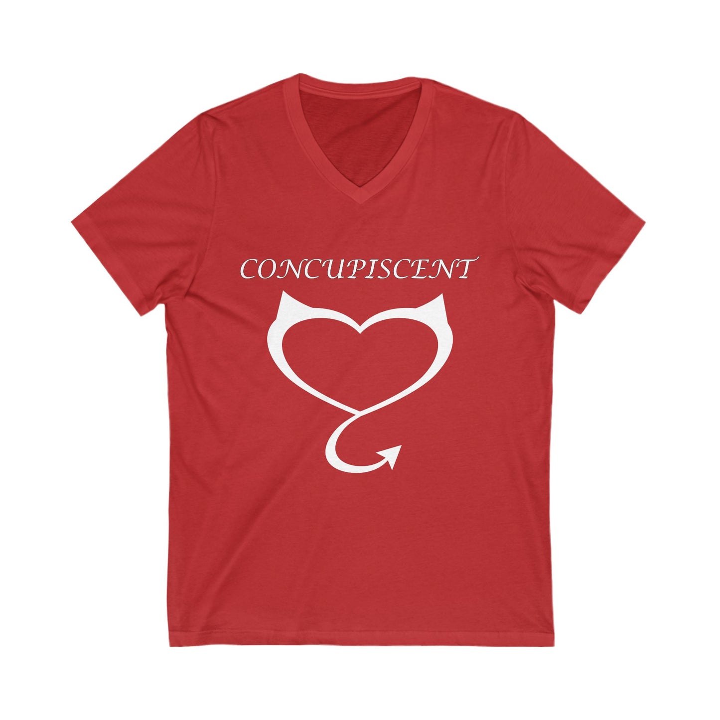 Concupiscent Heart V-Neck Tee - Playful Love Graphic Tee