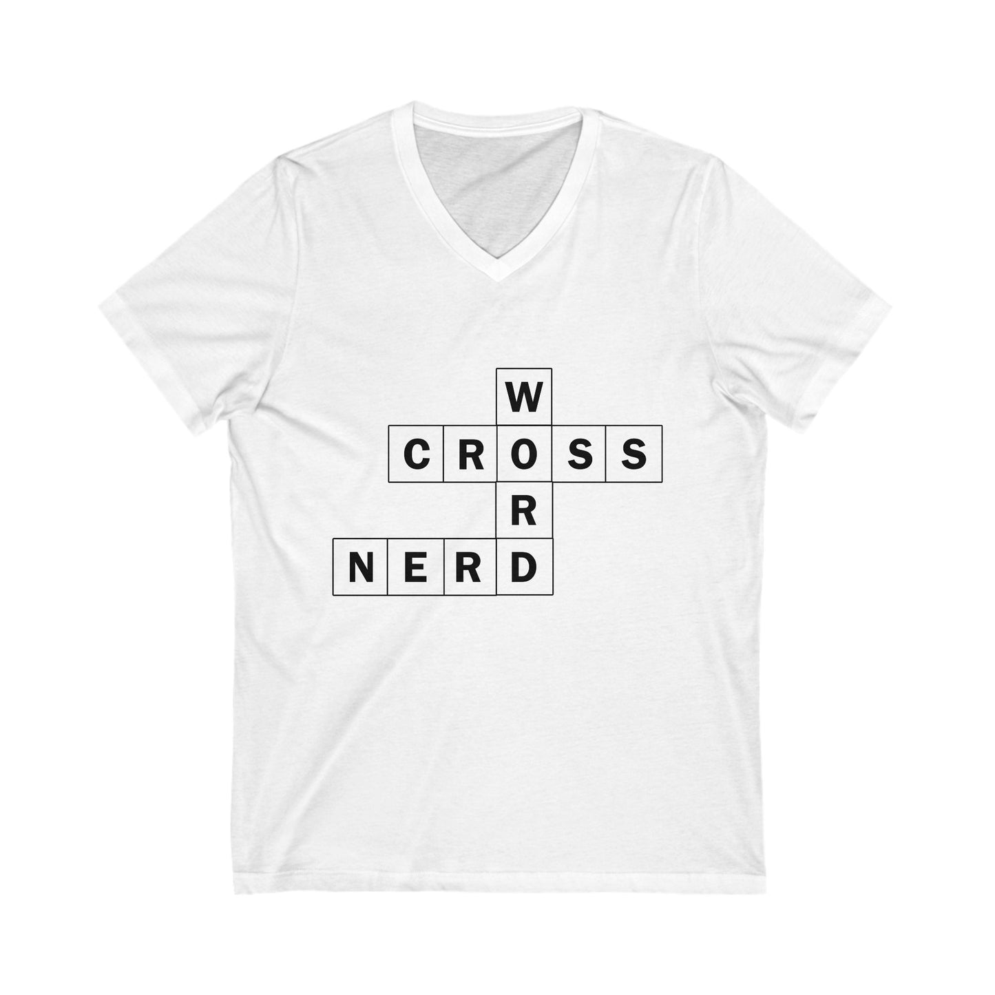 Crossword Nerd V-Neck Tee - Perfect for Word Game Lovers