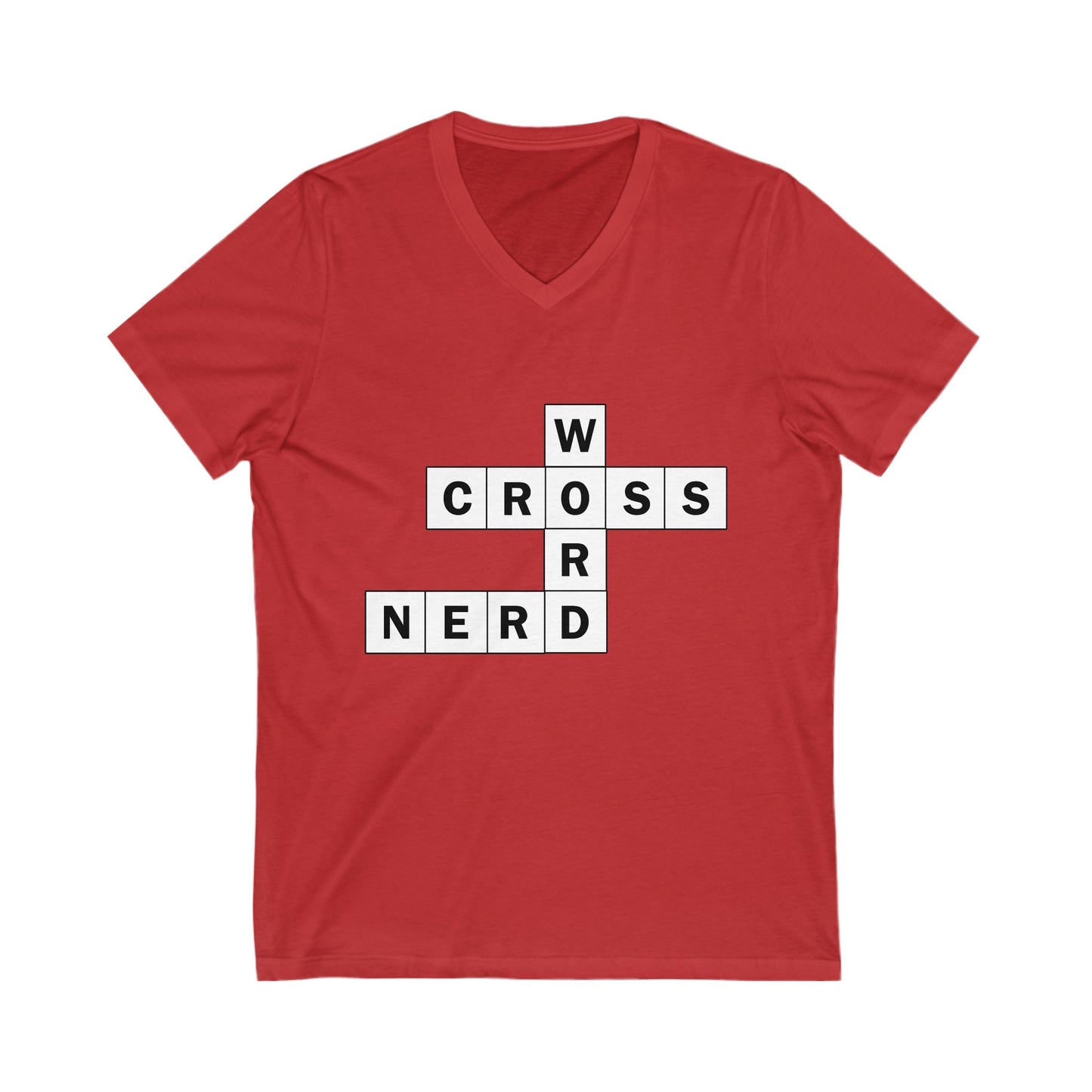 Crossword Nerd V-Neck Tee - Perfect for Word Game Lovers