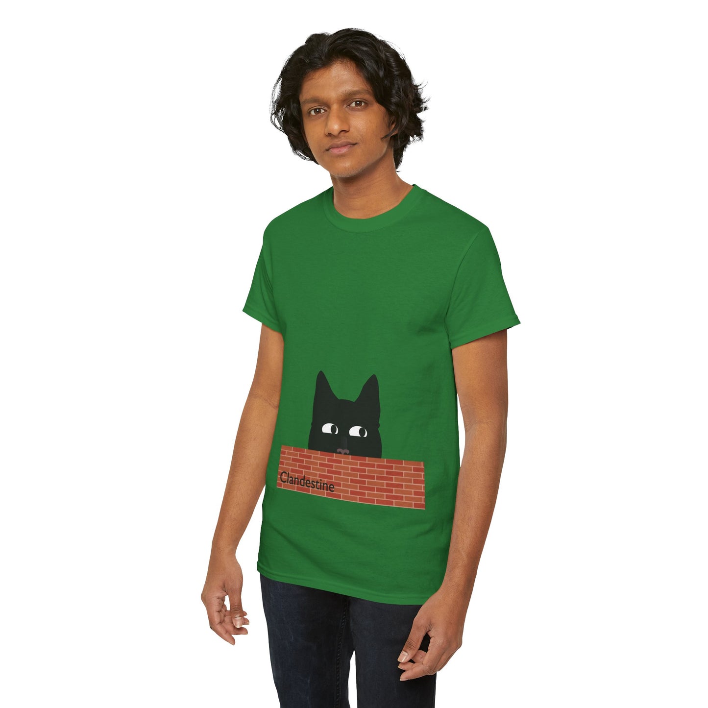 Clandestine Ca t Heavy Cotton Crew Neck Tee