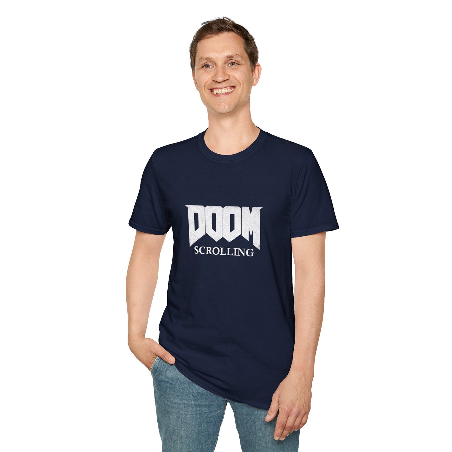 Doom Scrolling Poly Blend Crew Neck T Shirt